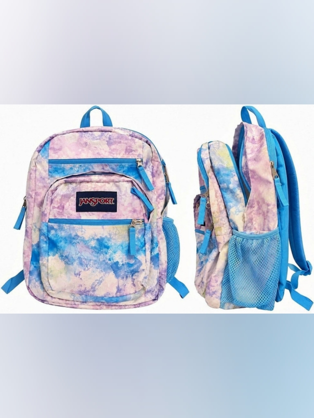 JanSport Big Student Backpack Batik Wash Blue & Pink